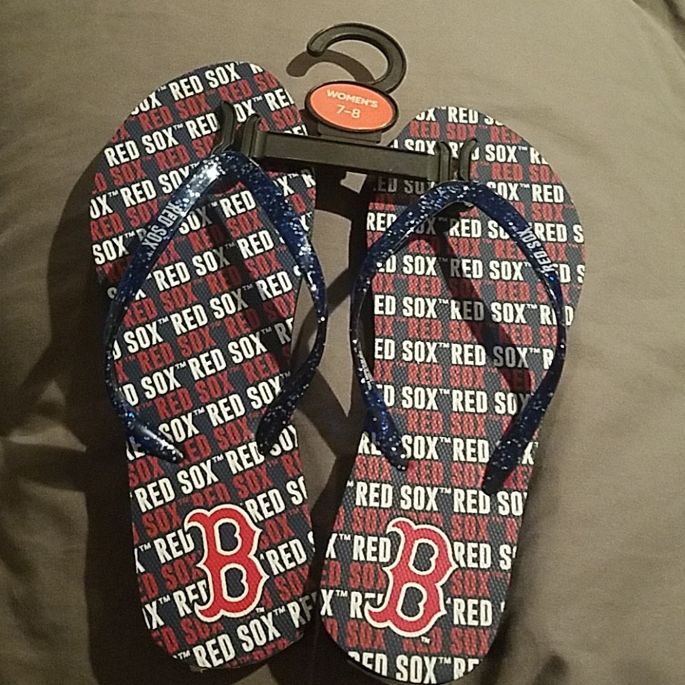 New Sparkle Red Sox flip flops